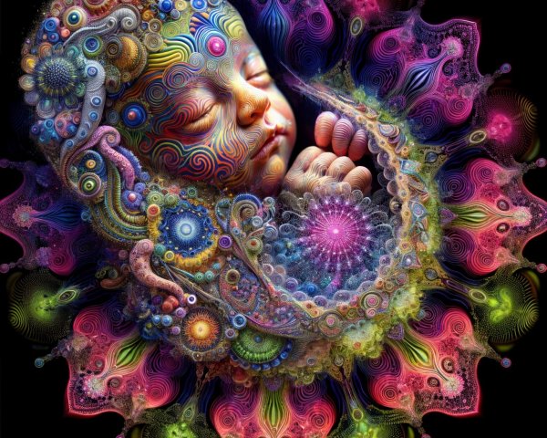 Abstract Representation of a Sleeping Baby in Fractals