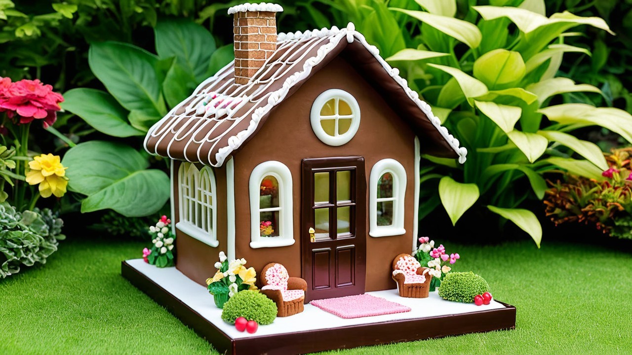Charming Gingerbread House with Colorful Decorations
