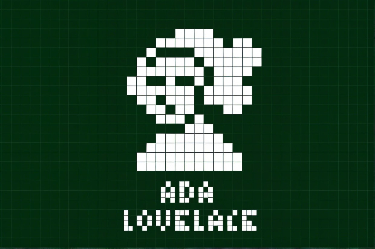 Pixel-Art Representation of Ada Lovelace in Green