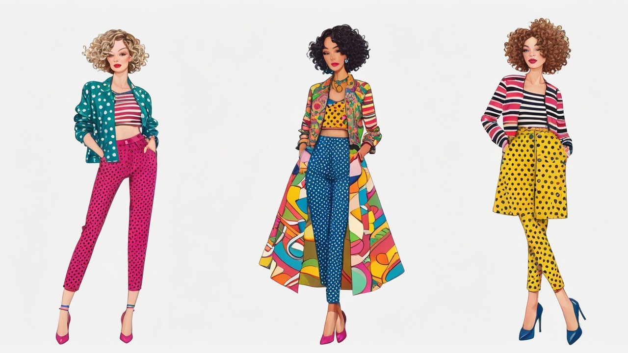 Stylish Women in Vibrant Playful Fashion Outfits