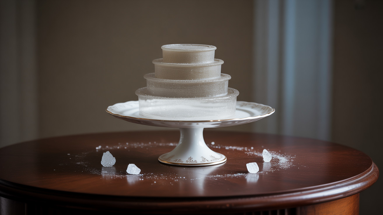 Elegant Multi-Tiered Jelly Dessert on Cake Stand