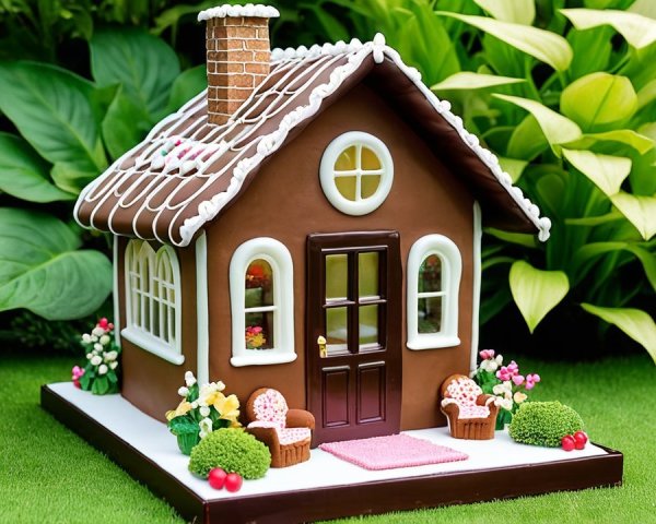 Charming Gingerbread House with Colorful Decorations
