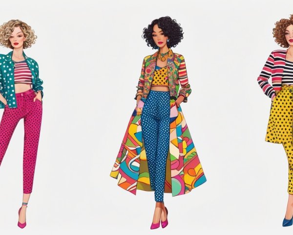 Stylish Women in Vibrant Playful Fashion Outfits