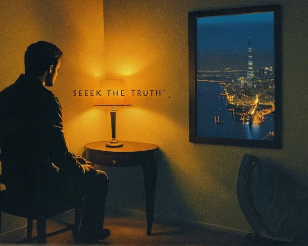 Contemplative Figure in Serene Nighttime Setting