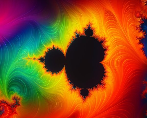 Vibrant Fractal Pattern with Colorful Swirling Design