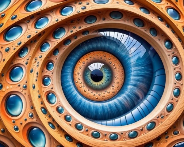 Surreal Concentric Eye Design with Vibrant Colors