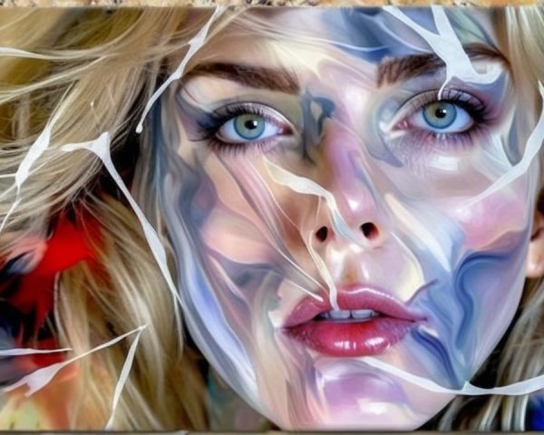 Close-up Portrait of Woman with Abstract Colors