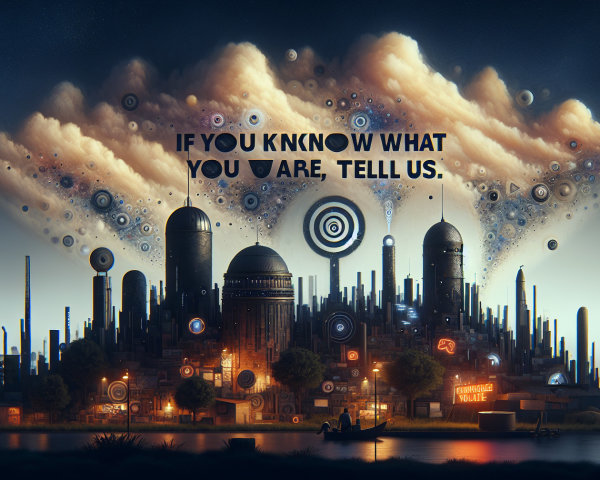 Surreal Cityscape with Unique Structures and Clouds