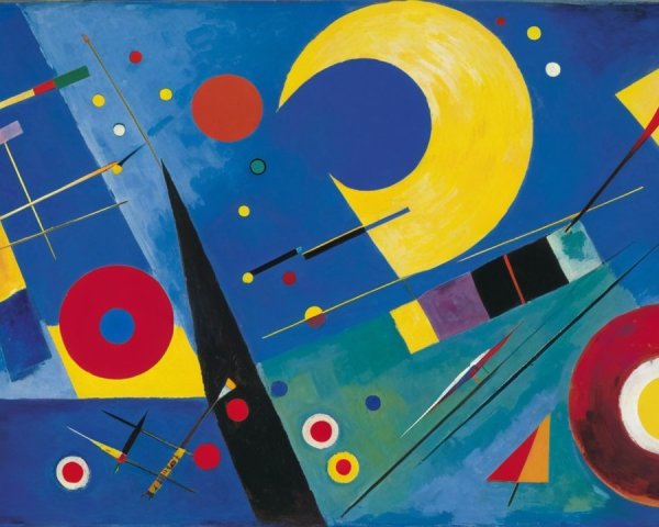 Modern Abstract Oil Painting with Geometric Shapes