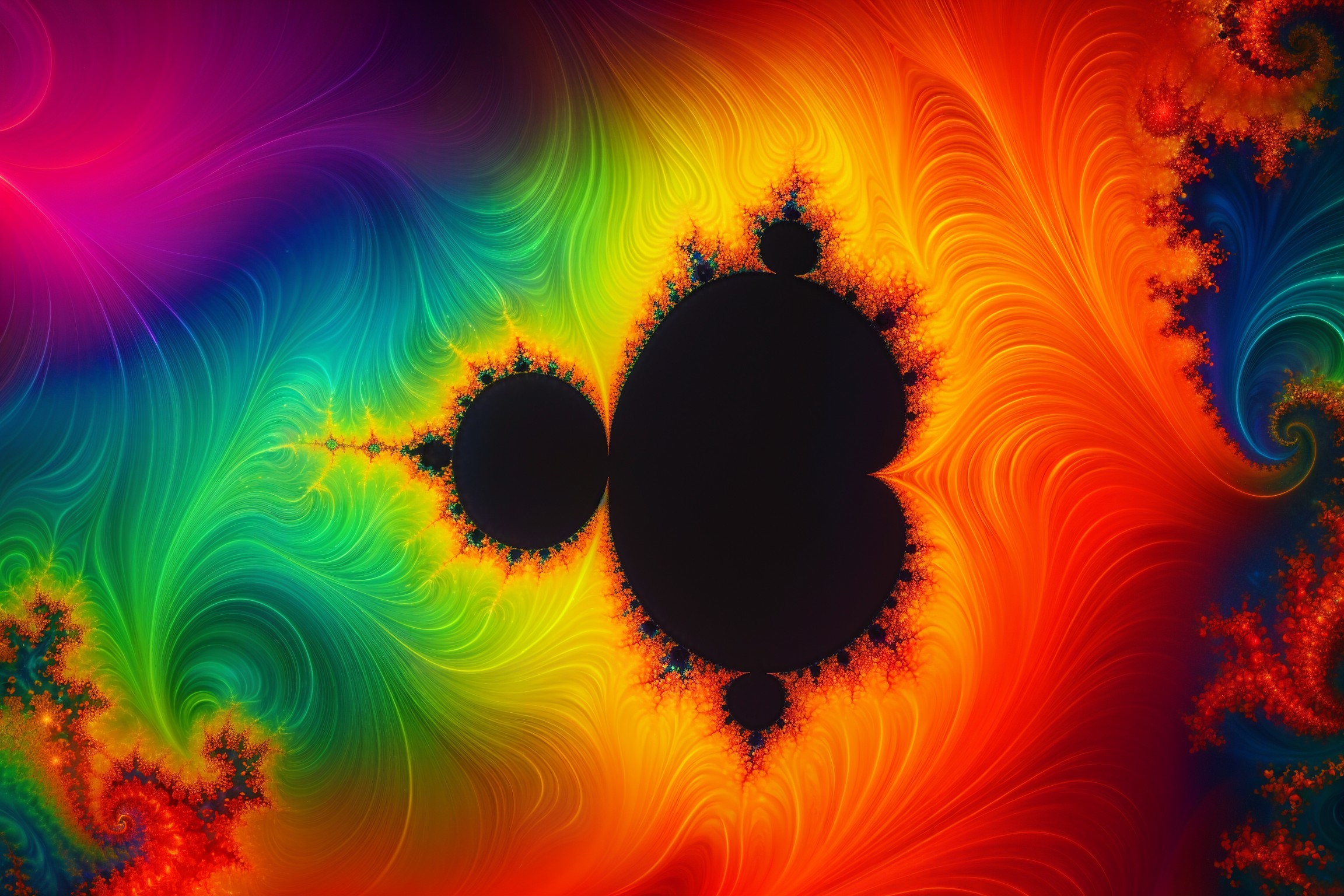 Vibrant Fractal Pattern with Colorful Swirling Design