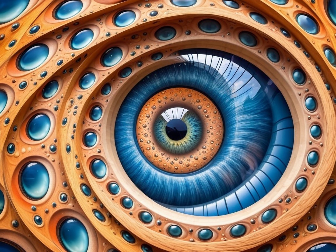 Surreal Concentric Eye Design with Vibrant Colors