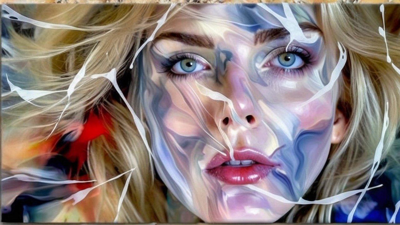 Close-up Portrait of Woman with Abstract Colors