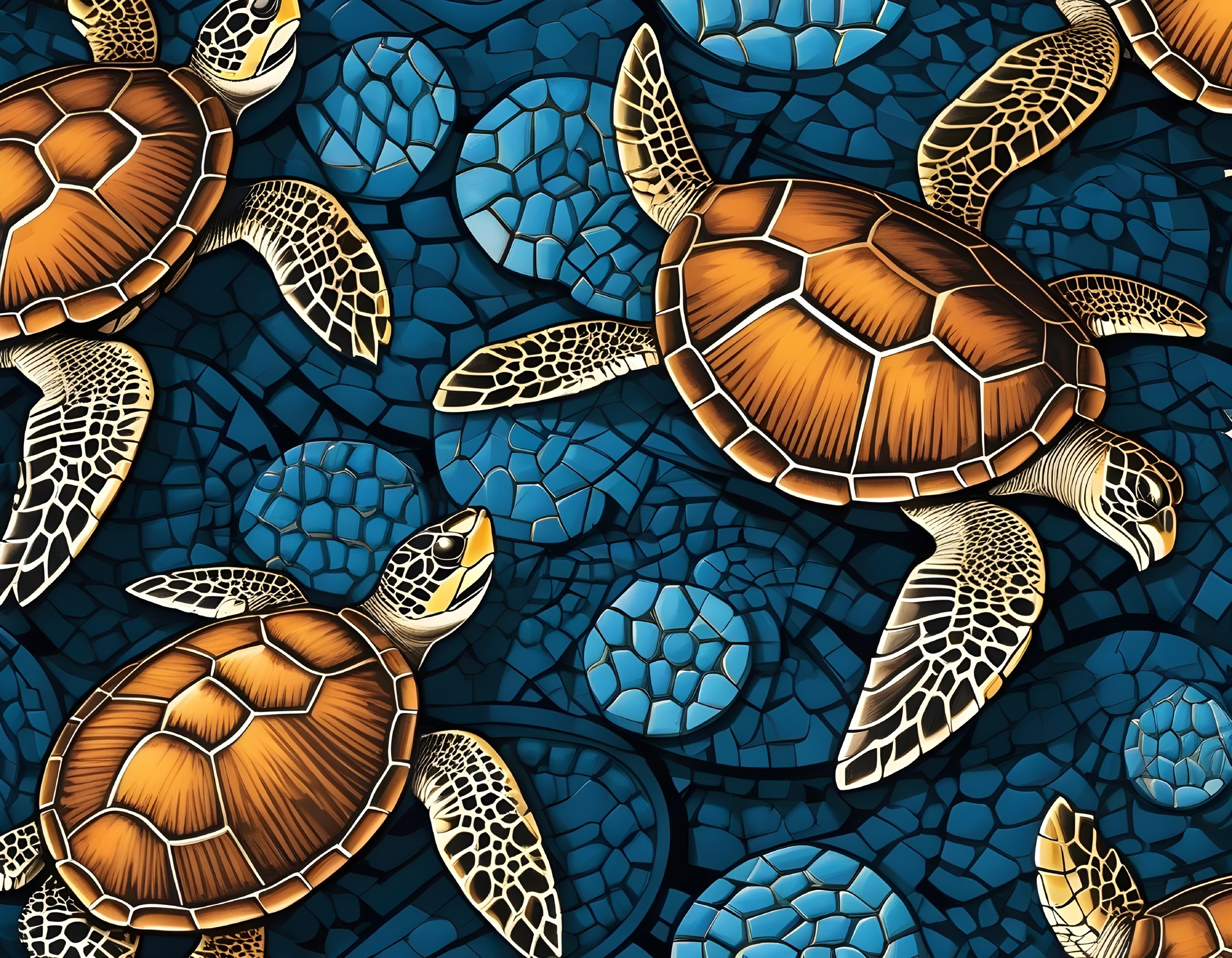 Eternal Reflections: A Surreal Tessellation