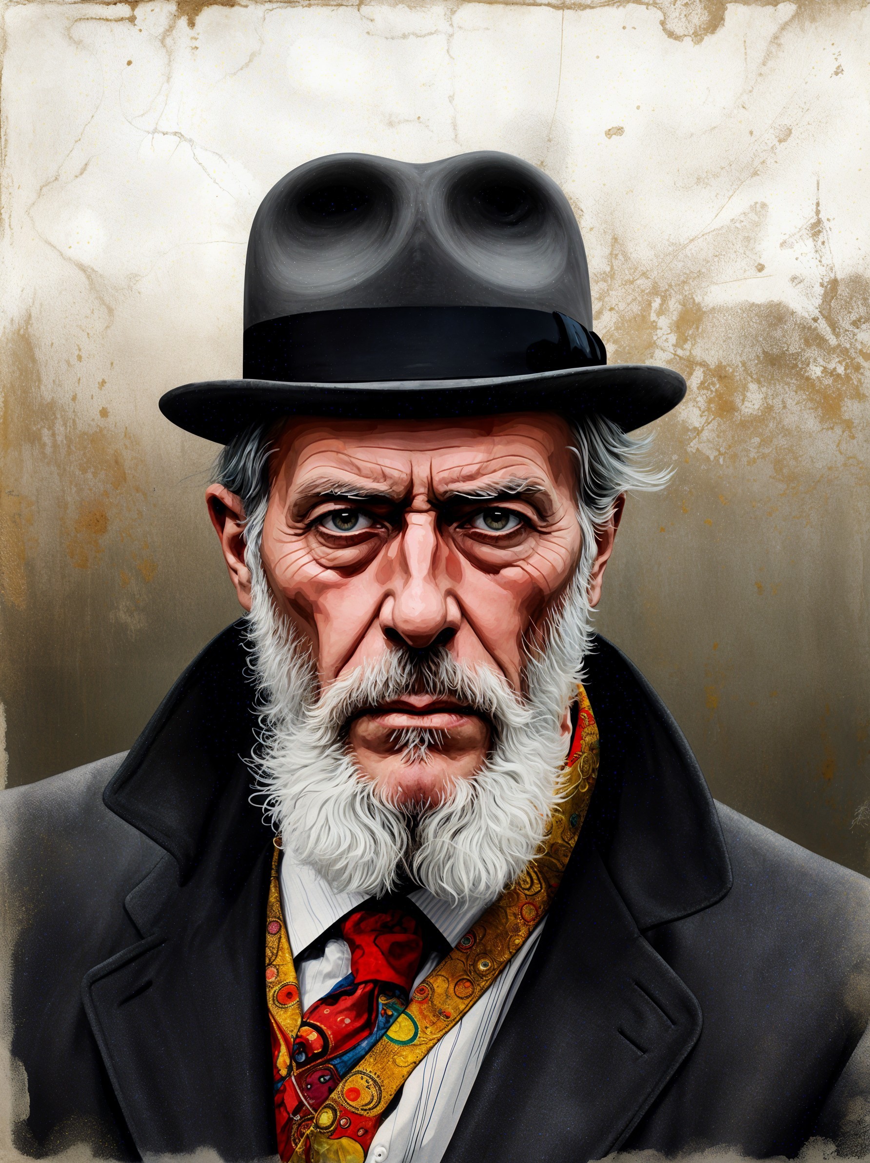 Portrait of an Older Man with White Beard and Hat