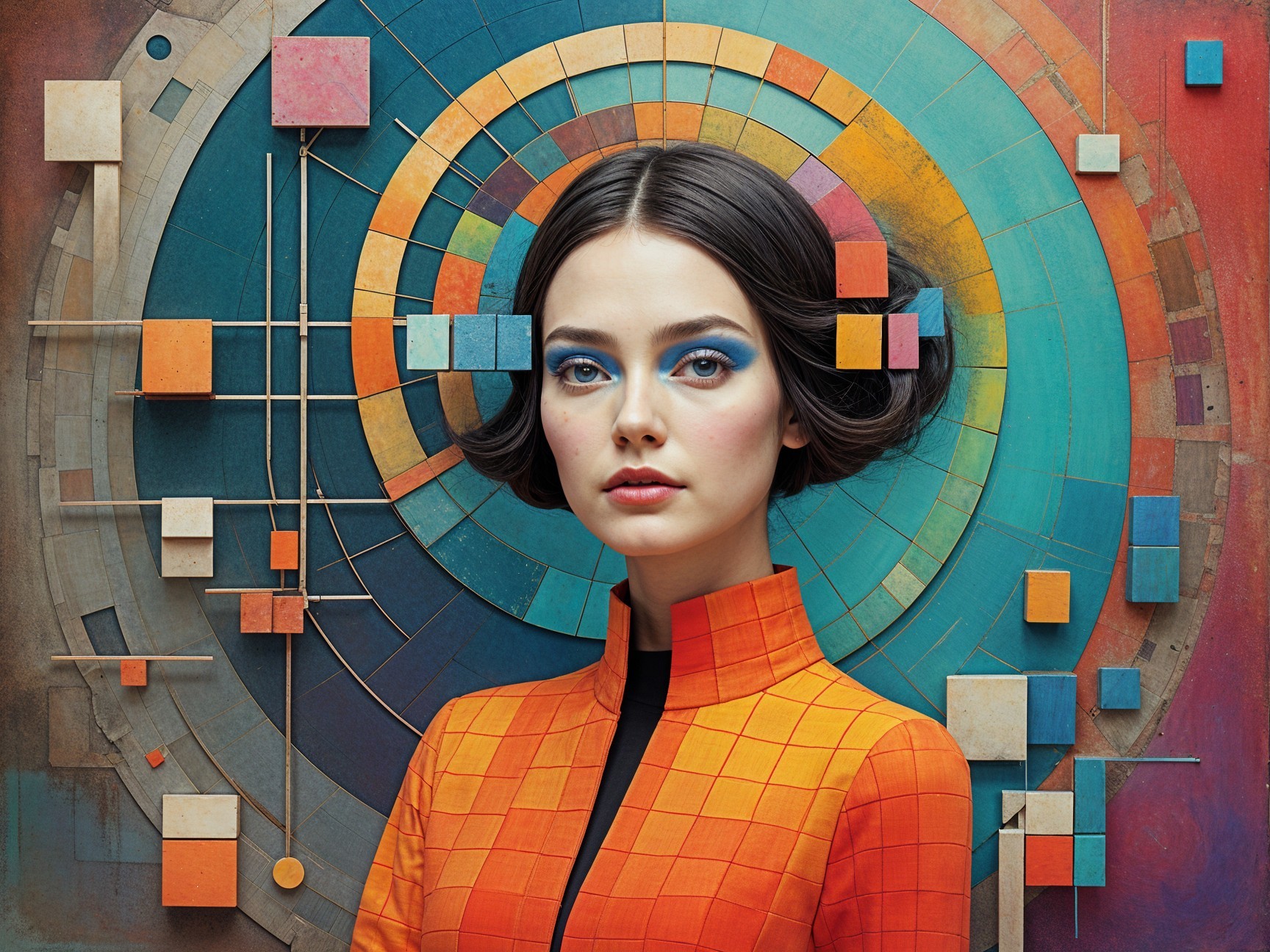 Portrait of a Young Woman in Bold Fashion and Art