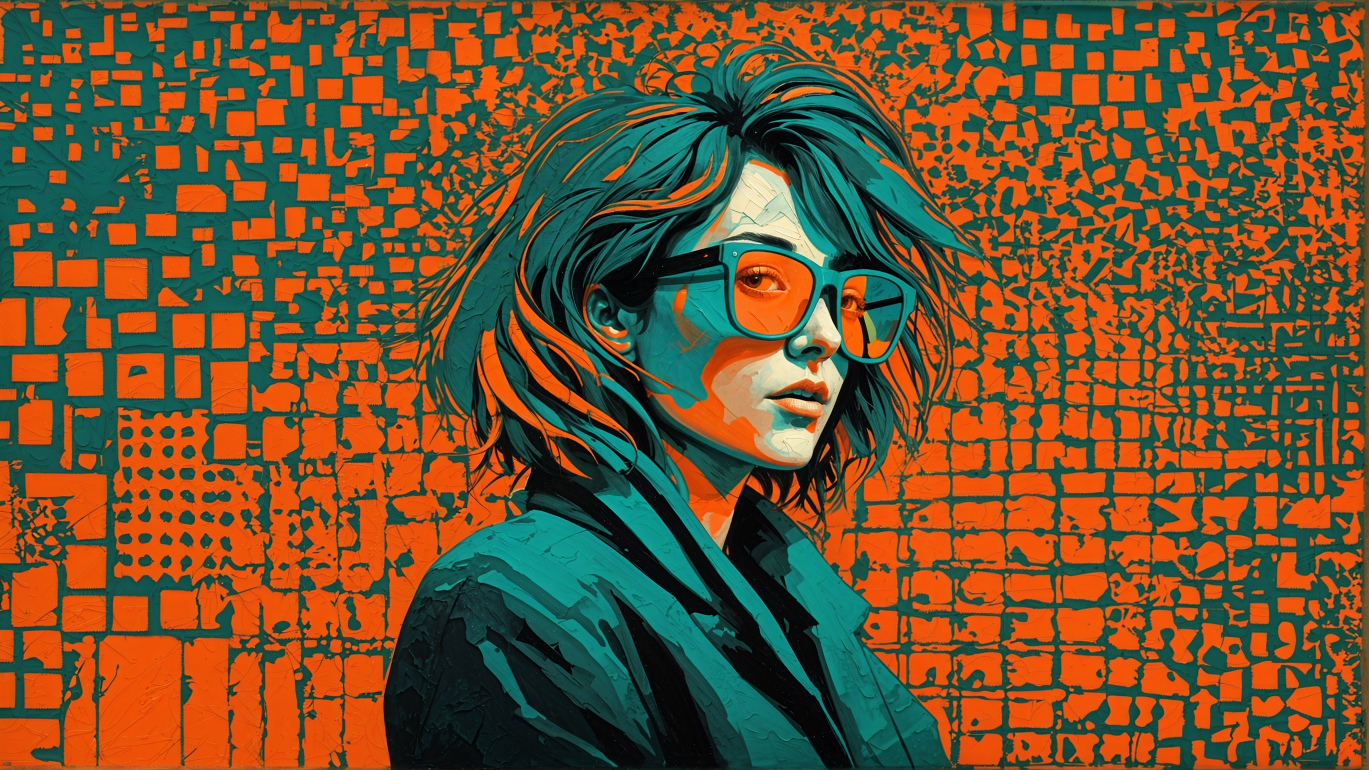 Portrait of a Young Woman in Vibrant Colors