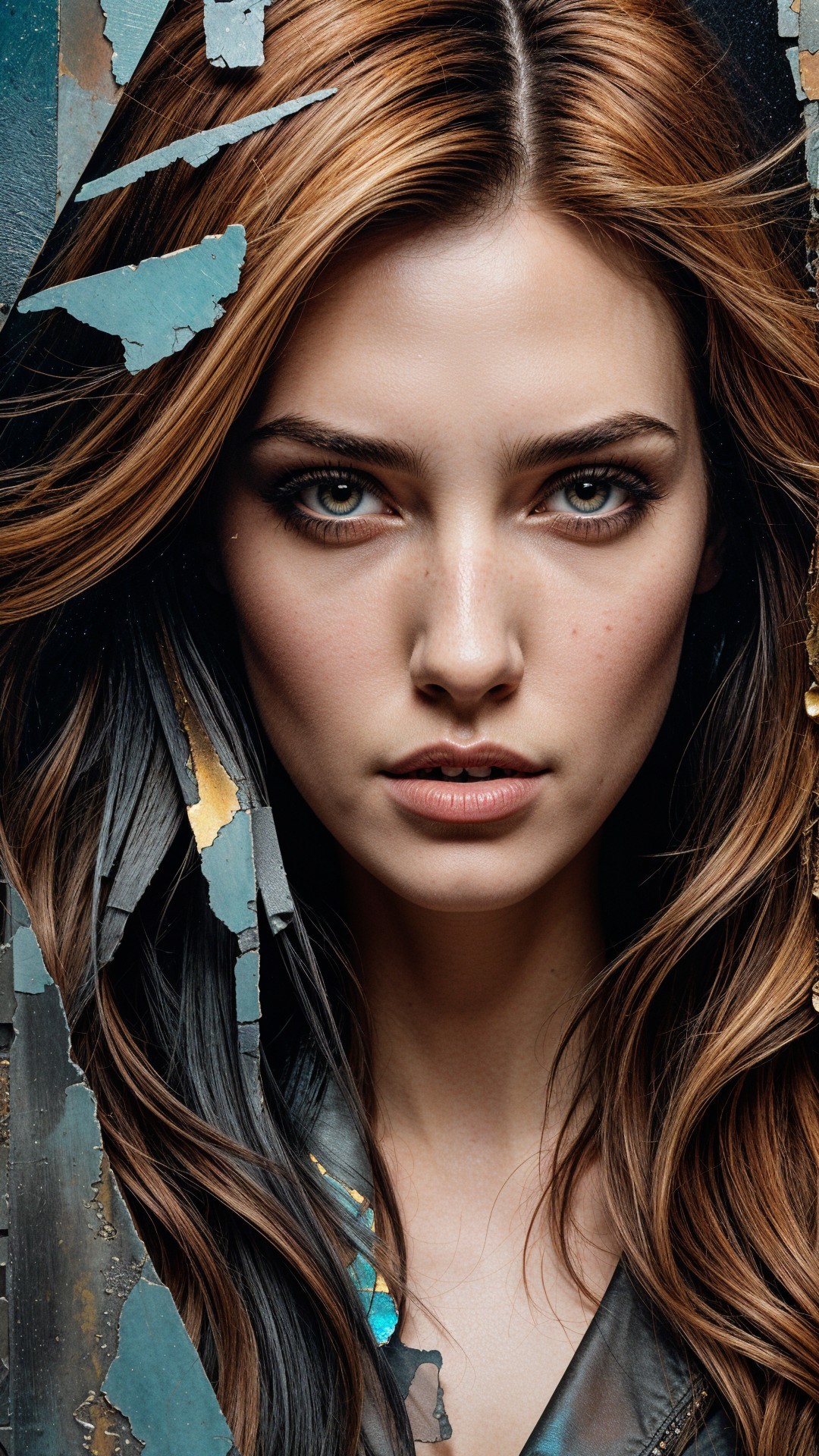 Young Woman Portrait with Textured Background