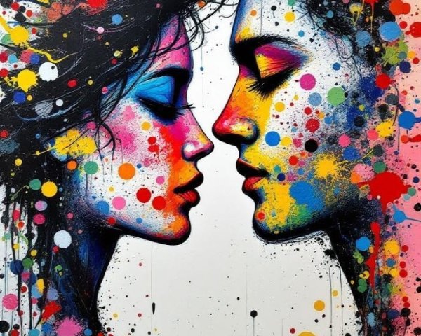 Colorful Profile Faces Representing Love and Unity