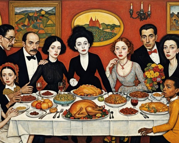 Elegant Dinner Gathering with Lavish Feast and Decor