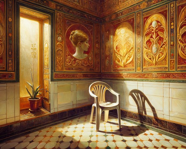 Ornate Floral Patterns in Decorated Room Setting