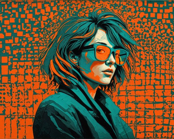 Portrait of a Young Woman in Vibrant Colors