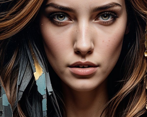 Young Woman Portrait with Textured Background