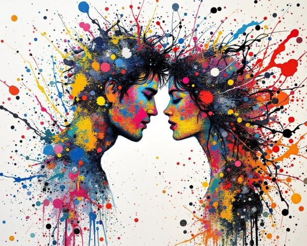 Colorful Silhouettes Representing Passion and Connection