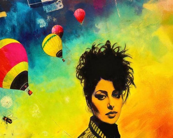 Vibrant Abstract Digital Painting of a Woman's Portrait