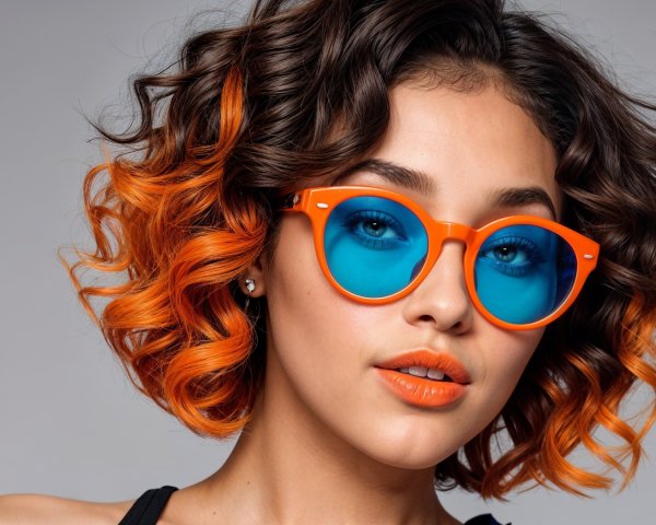 Stylish Individual with Vibrant Curly Orange Hair