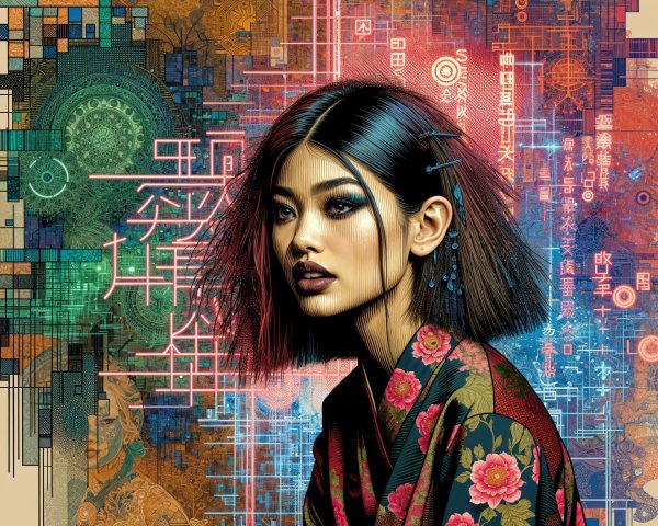 Portrait of a Young Woman with Modern Bob Hairstyle