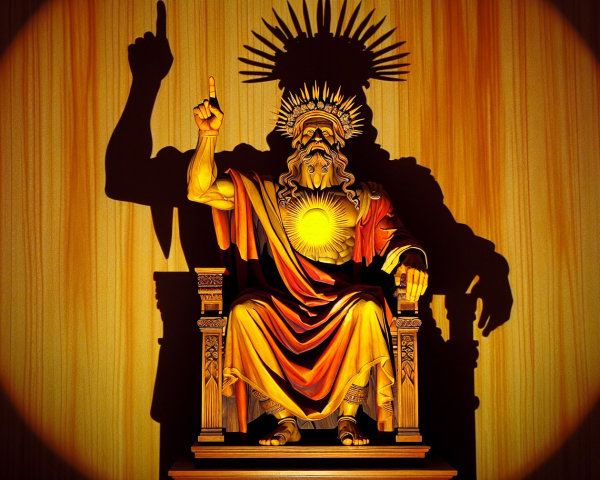 Ancient Egyptian God Figure on Throne in Gold