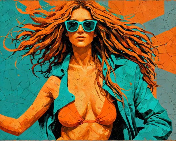 Vibrant Portrait of Confident Woman in Summer Attire