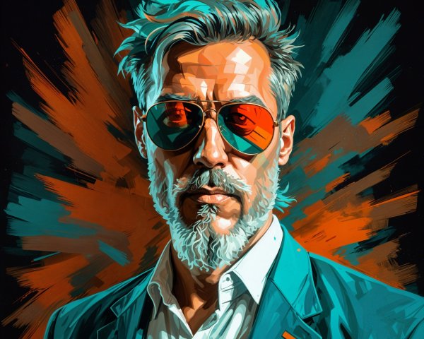 Stylish Man in Sharp Suit with Reflective Sunglasses