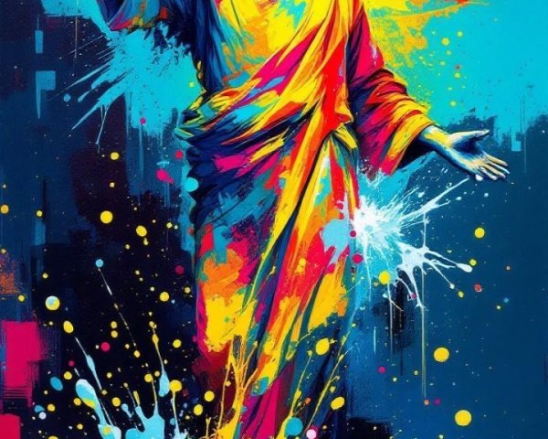 Modern Abstract Figure Radiating Warmth and Hope