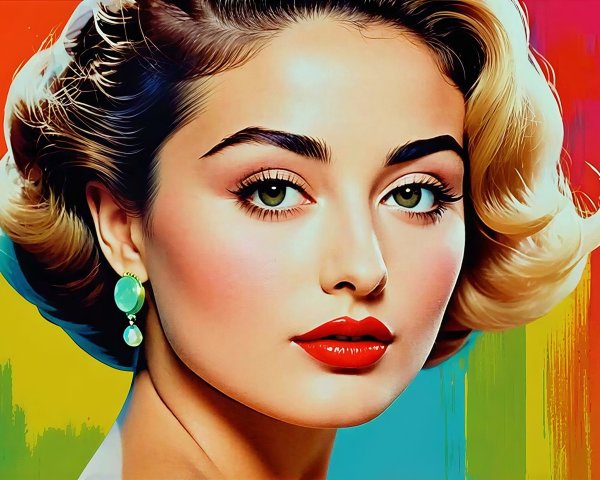 Digitally Painted Portrait of a Classic Aesthetic Woman