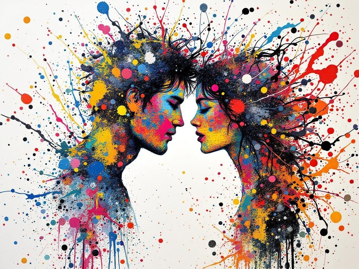 Colorful Silhouettes Representing Passion and Connection