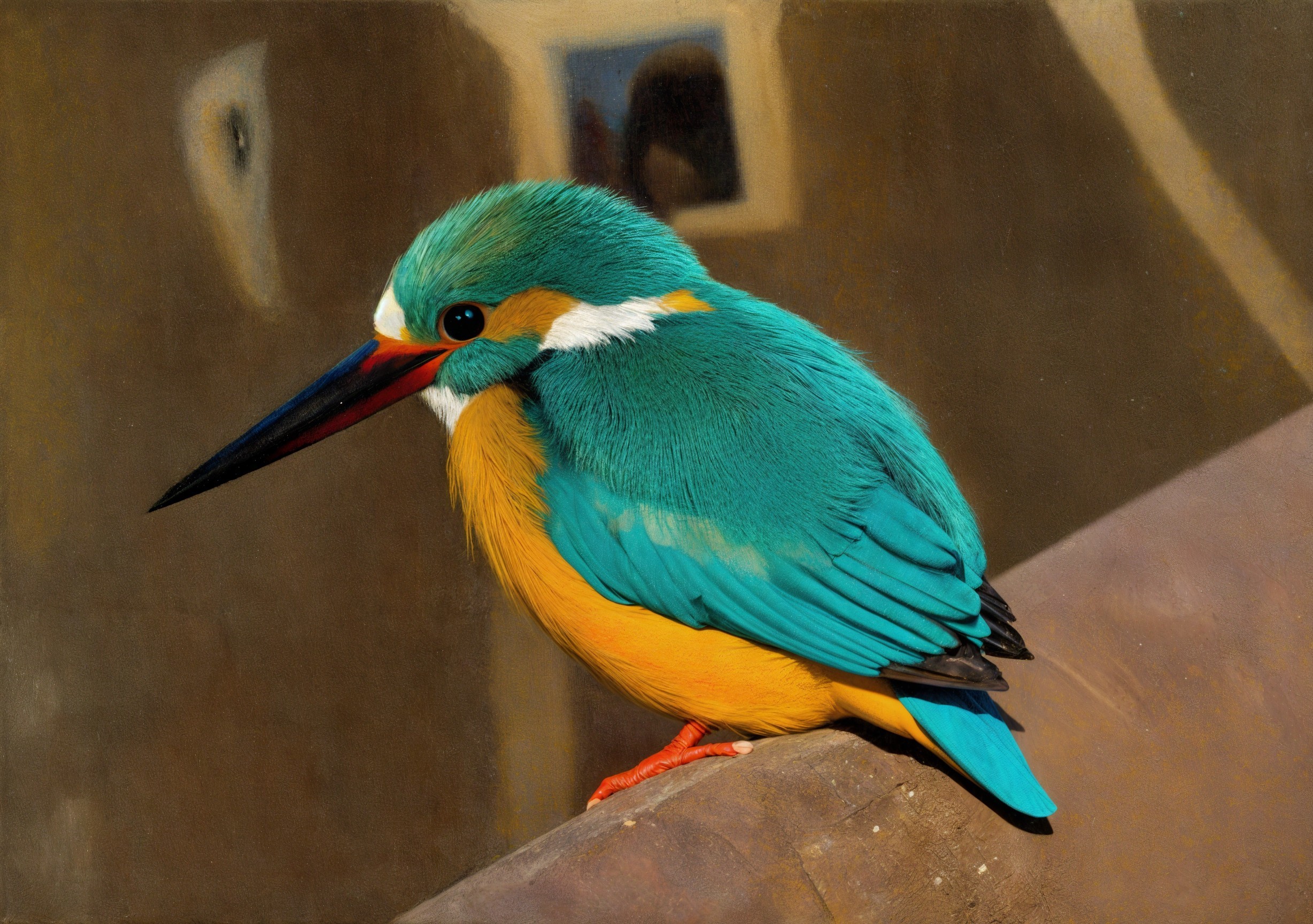 Colorful Kingfisher on Branch with Vibrant Plumage