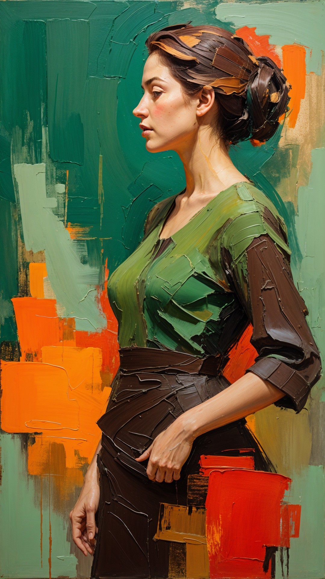 Profile Portrait of a Woman in Vibrant Colors