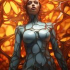 Ethereal Portrait of Woman with Butterflies and Light