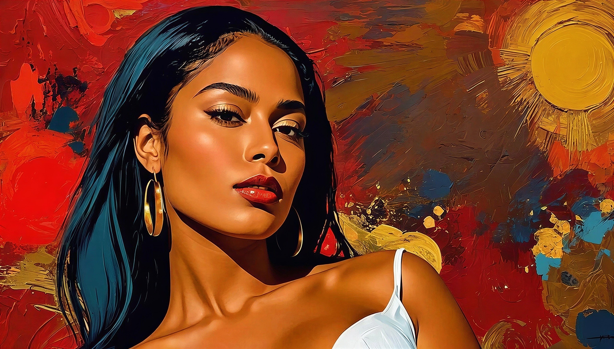AI-Generated Artwork of a Brown-Skinned Woman