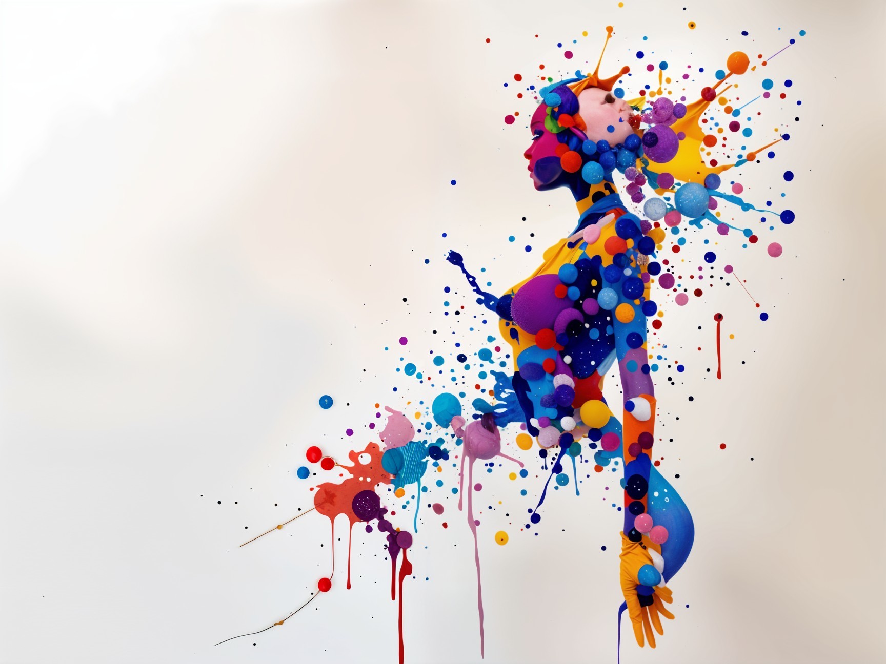Colorful Abstract Female Silhouette Artwork Description