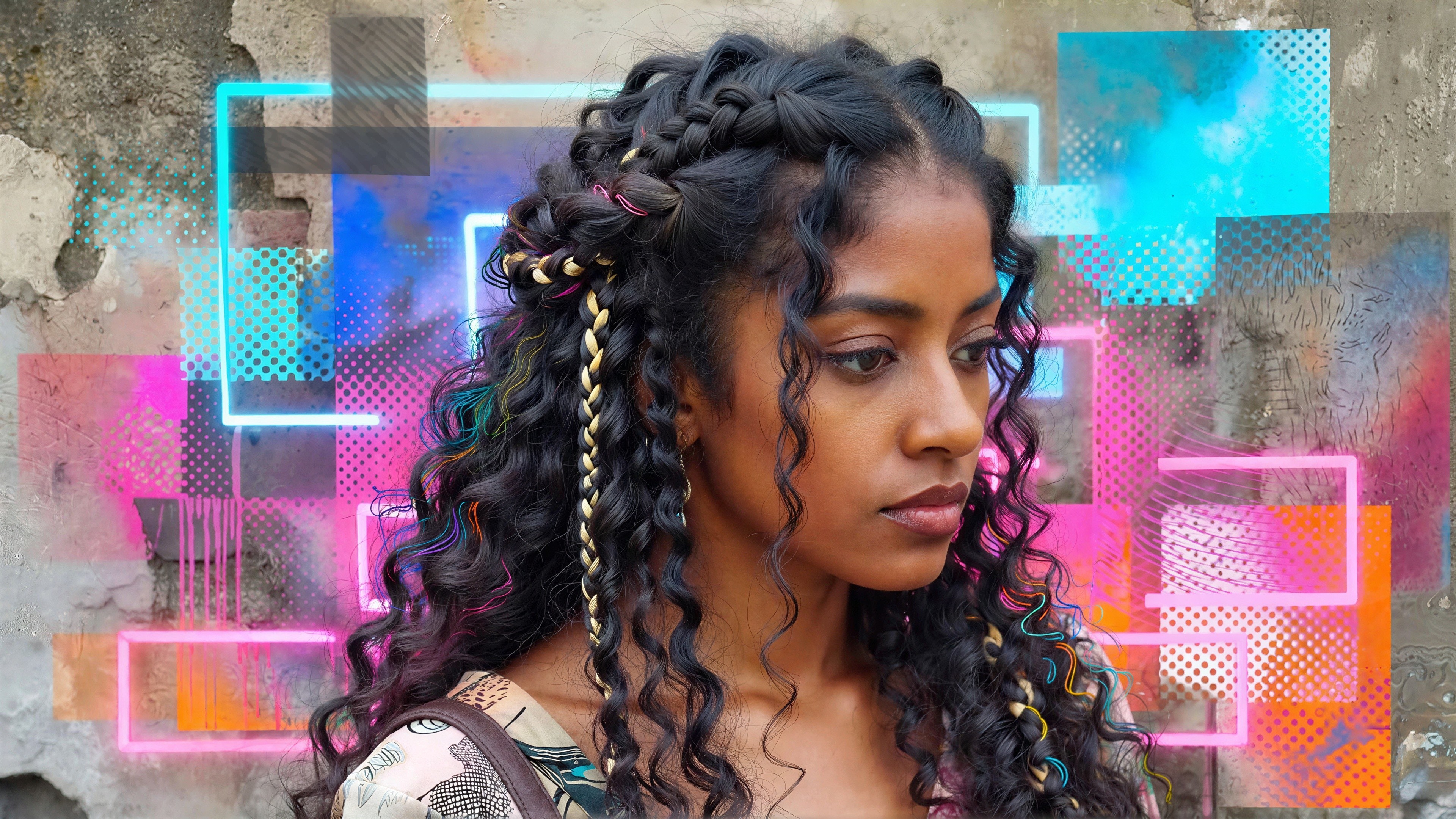 Close-up Profile of Young Indian Woman Outdoors