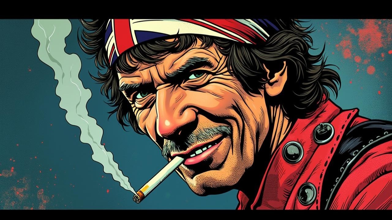 Vibrant Illustration of a Grinning Man in Red Jacket
