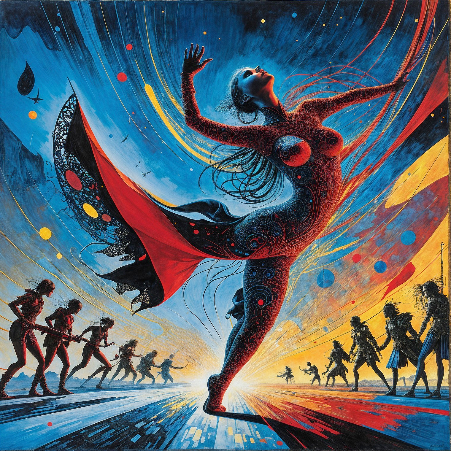 Dynamic Illustration of a Graceful Female Figure