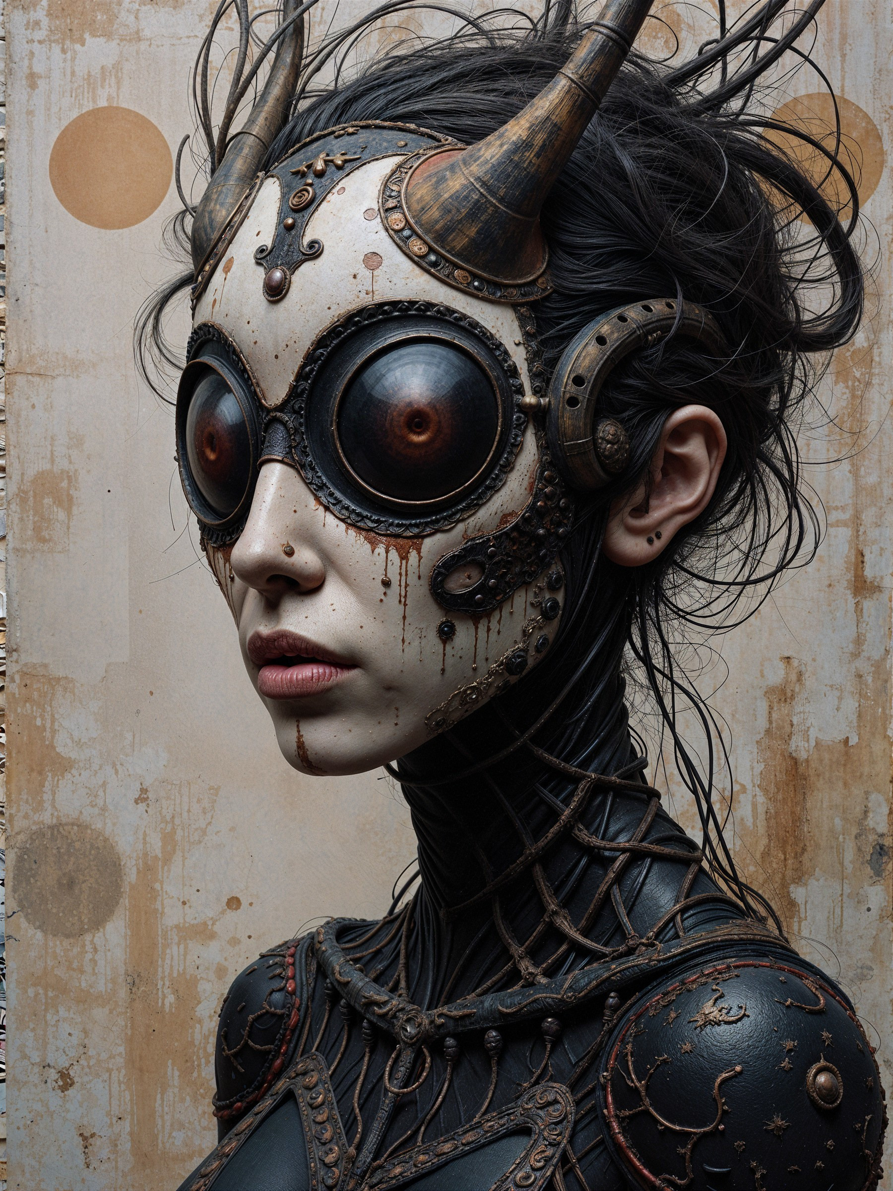 Steampunk-Inspired Figure with Metallic Elements