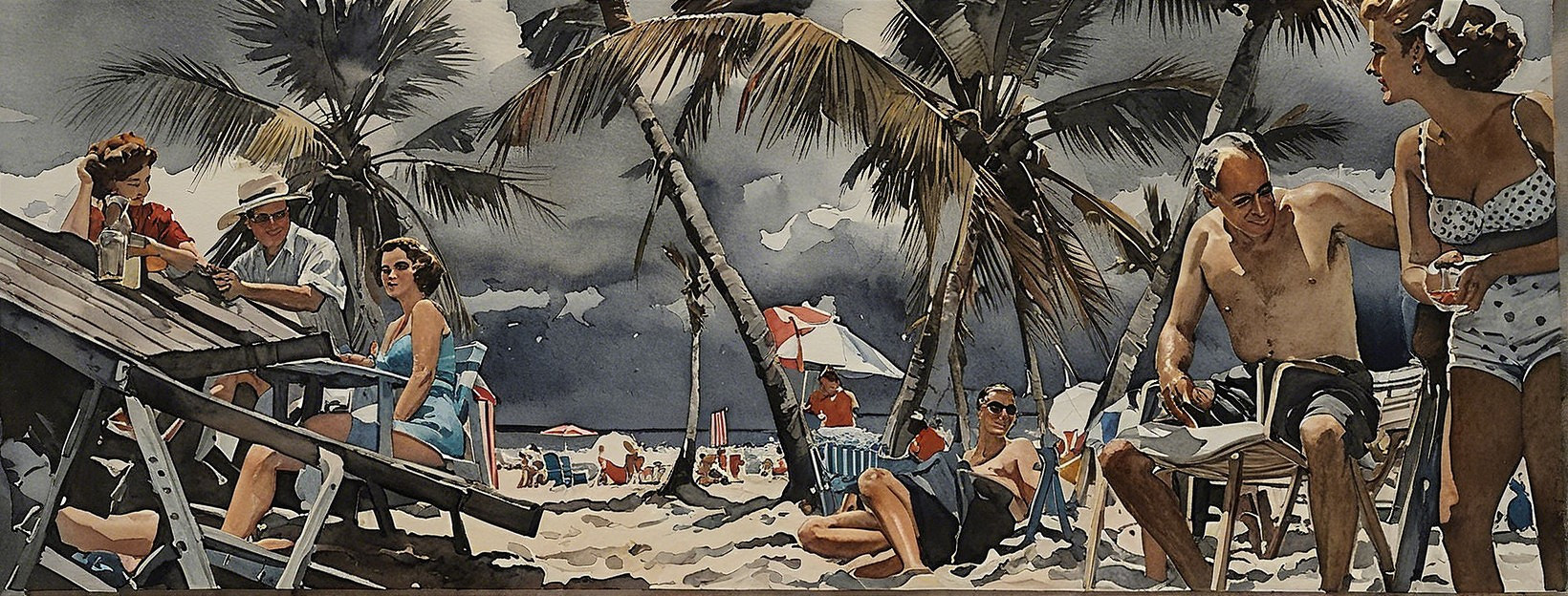 Diverse Sunbathers Enjoying a Lively Beach Scene