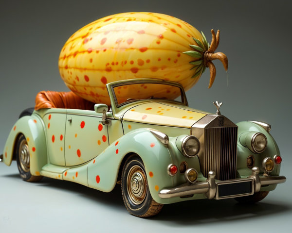 Whimsical Custom Car with Vintage Rolls-Royce Design