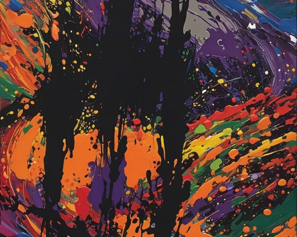 Abstract Composition with Swirling Vibrant Colors