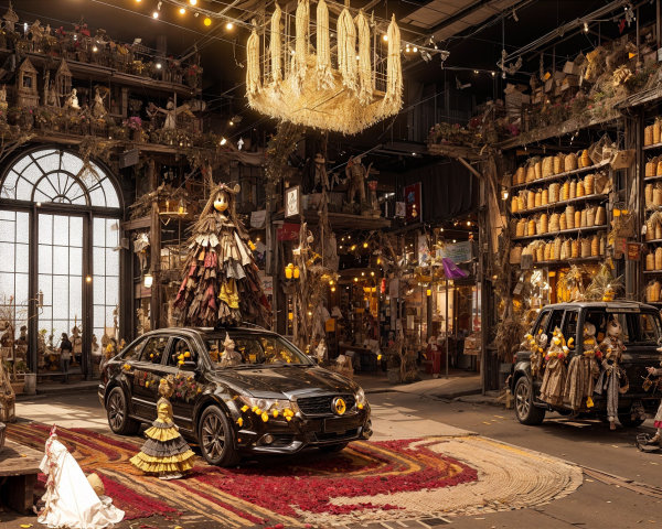 Whimsical Shop with Vibrant Decor and Unique Crafts