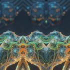 Colorful Mosaic Illustration of a Woman with Flowers